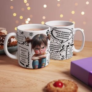 Personalizowany kubek z grafiką „Moge byc mila uprzejma , ale nie czuje takiej potrzeby"