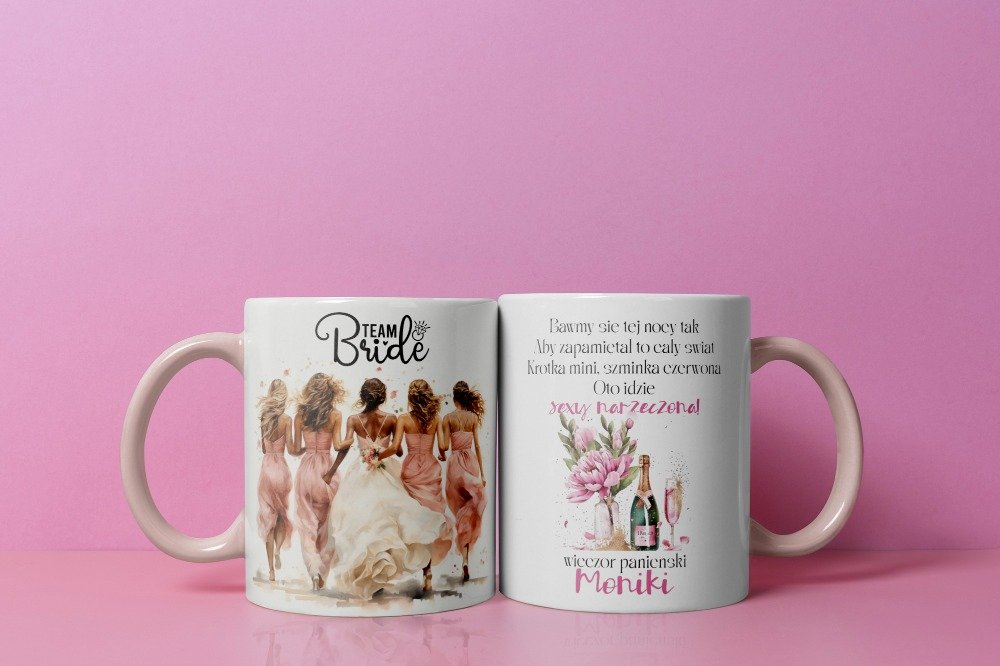 Personalizowany kubek z grafiką „Wieczor panienski Moniki"