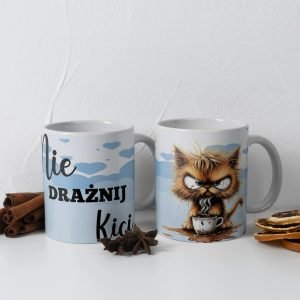 Personalizowany kubek z grafiką „Nie draznij Kici"