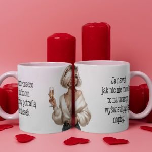 Personalizowany kubek z grafiką „Zazdroszcze ludzia ktorzy potrafia milczec"