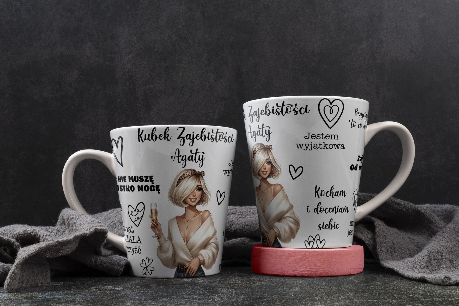 Personalizowany kubek z grafiką „Kubek zajebistosci Agaty"