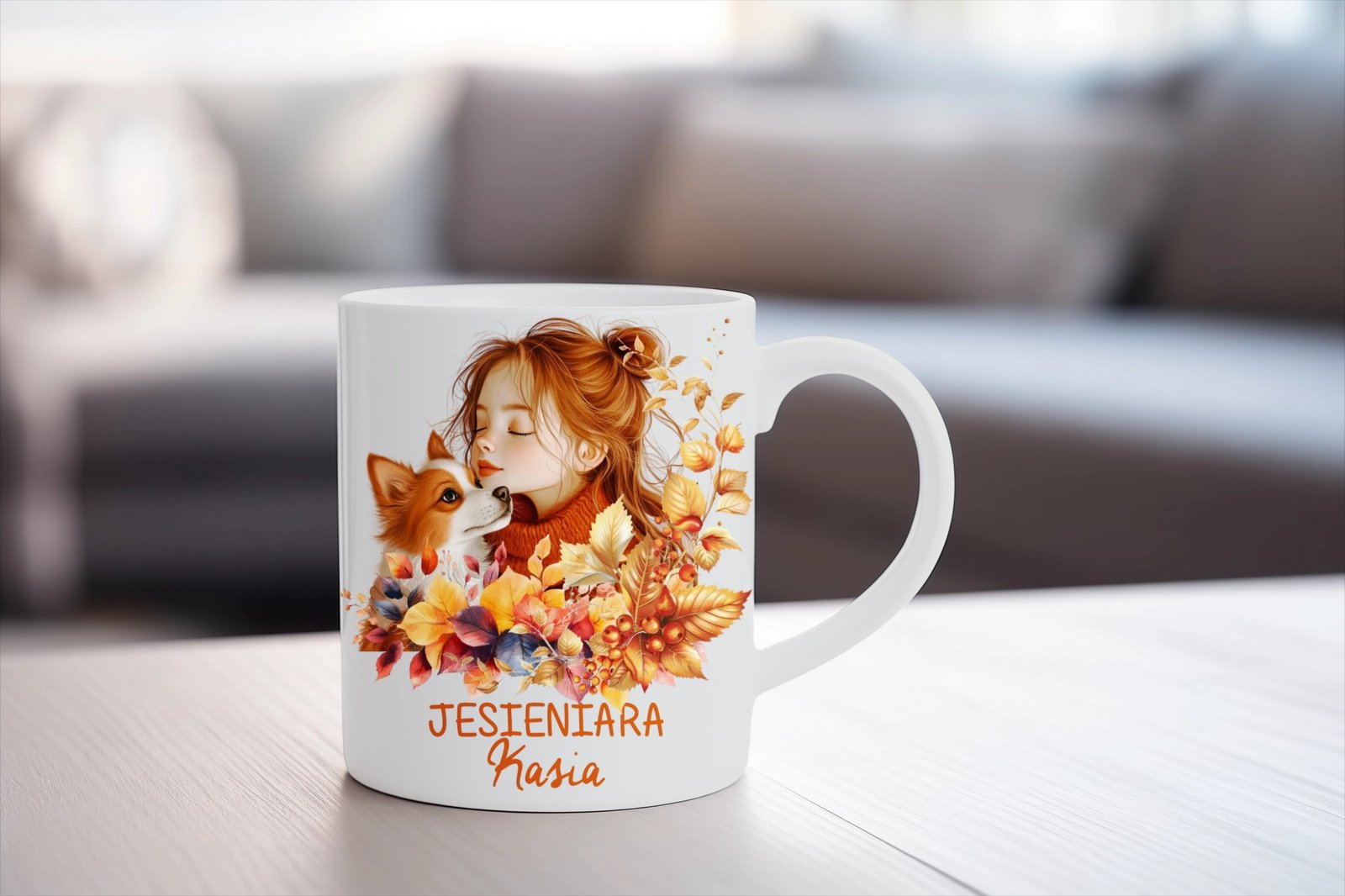 Personalizowany kubek z grafiką „Jesieniara Kasia"