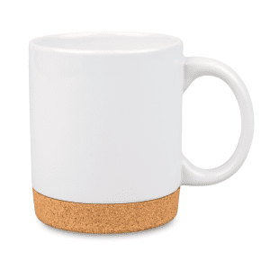 Kubek matowy 300 ml z korkowym spodem - biały