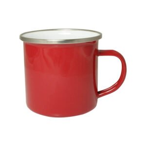 Kubek stalowy emaliowany 300 ml – czerwony