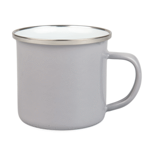 Kubek stalowy emaliowany 300 ml – szary