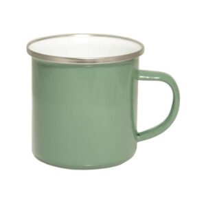 Kubek stalowy emaliowany 300 ml – szaro-zielony