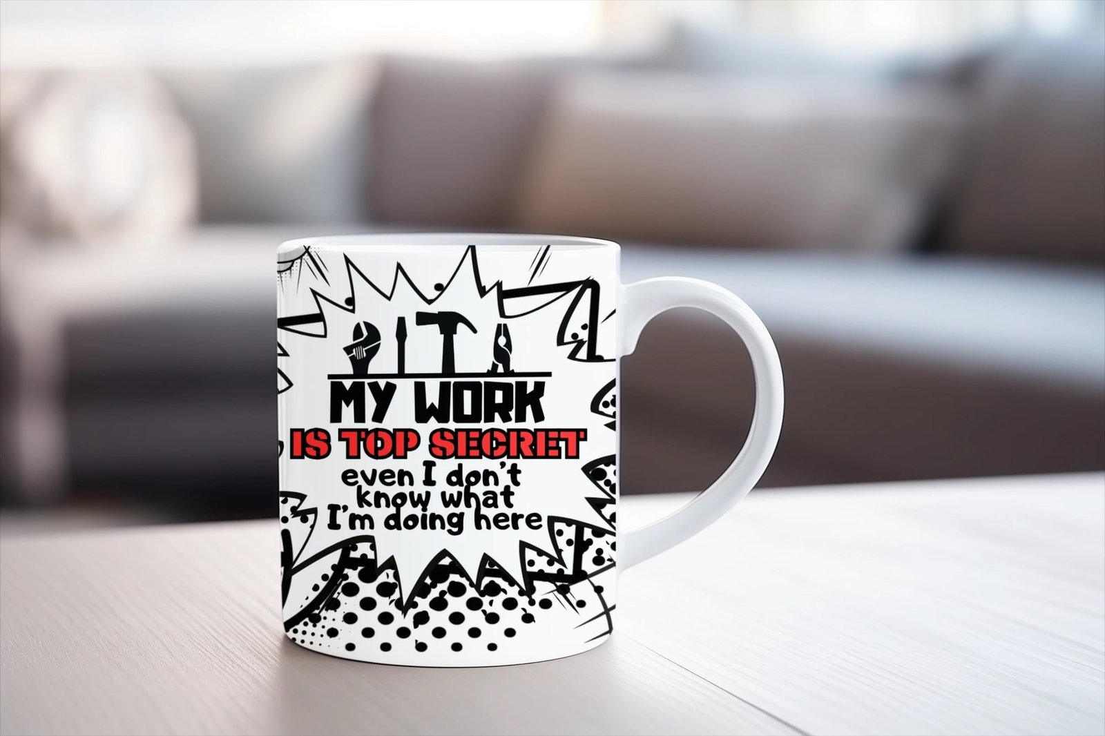 Personalizowany My Work is Top Secret - obrazek 2