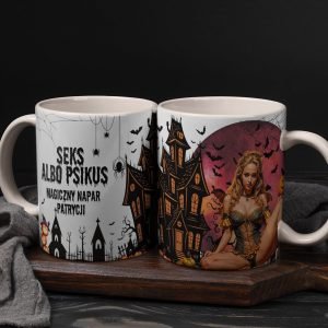 kubek personalizowany na Halloween – dynia i duch