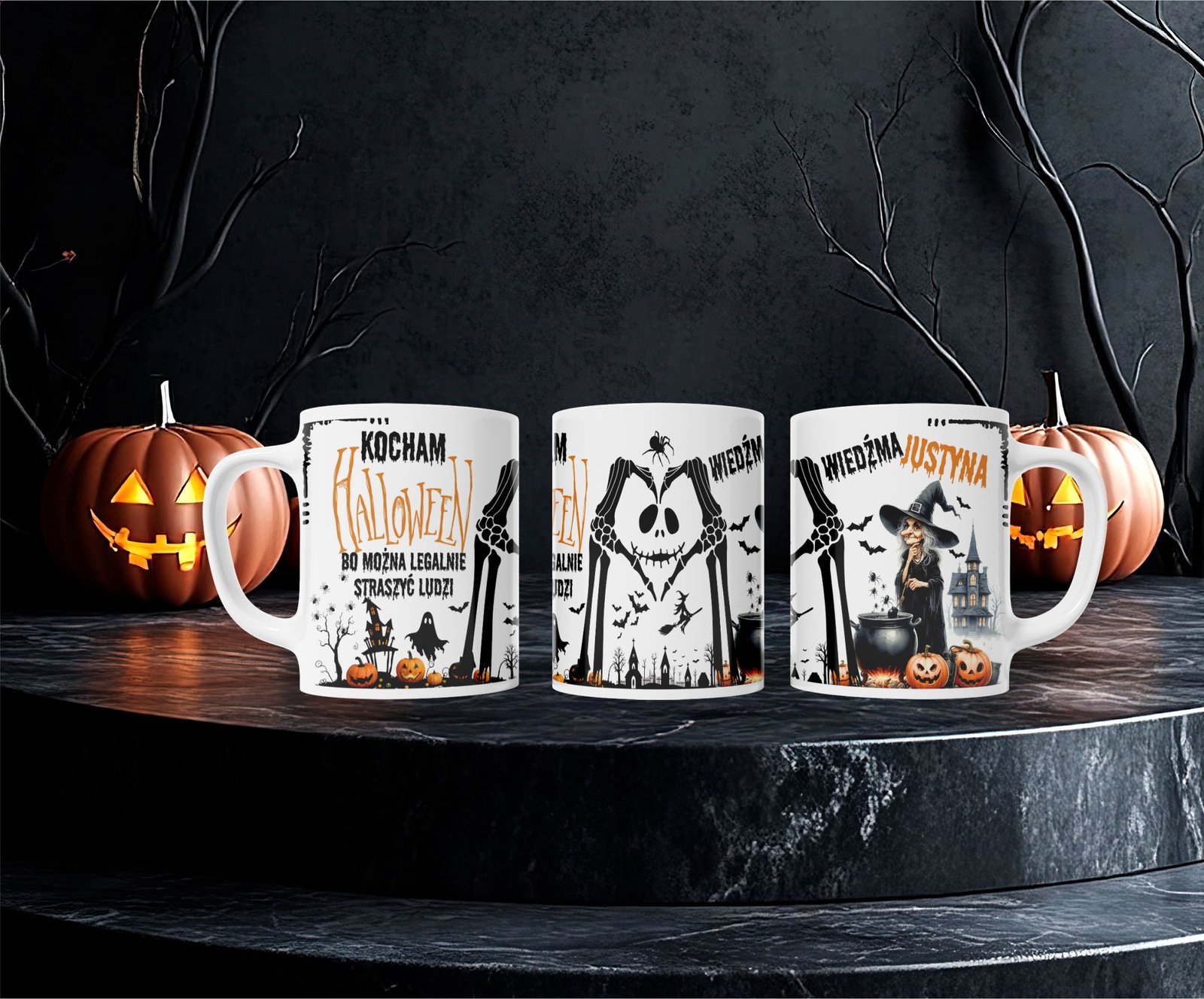 Personalizowany kubek „Wiedzma Justyna” – idealny na Halloween - obrazek 3