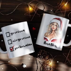 Personalizowany ceramiczny kubek z napisem „Grzeszna – niegrzeszna, próbowałam”