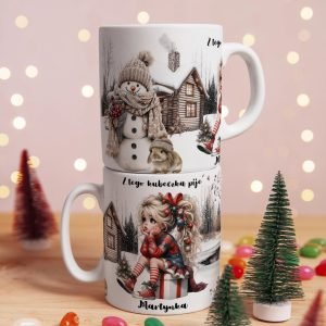 Personalizowany kubek dziecięcy „Z tego kubka pije Martynka” – kubek z imieniem dla dziewczynki