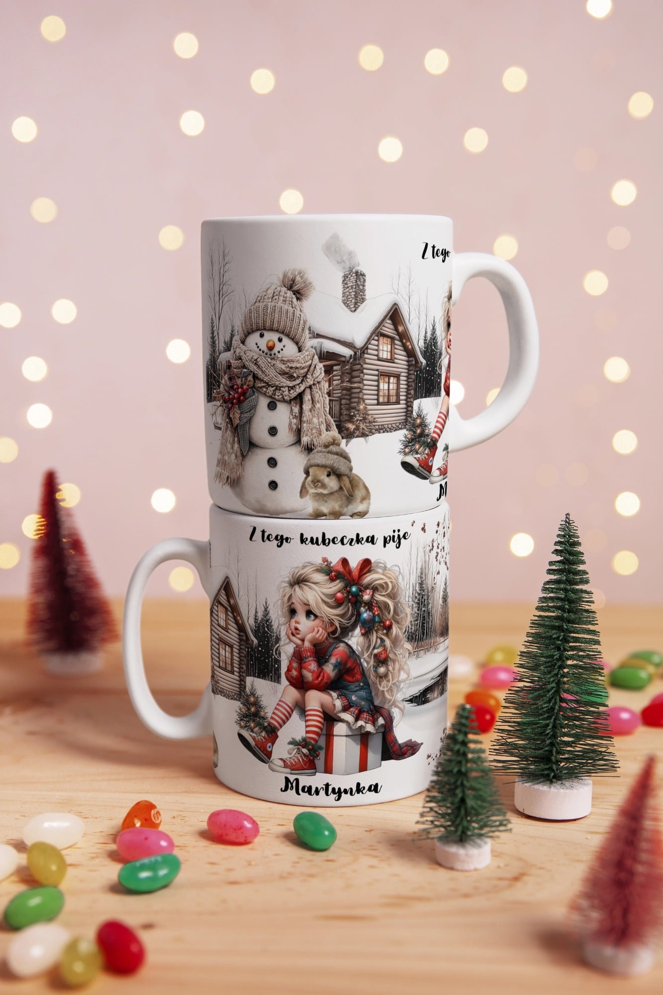 Personalizowany kubek dziecięcy „Z tego kubka pije Martynka” – kubek z imieniem dla dziewczynki
