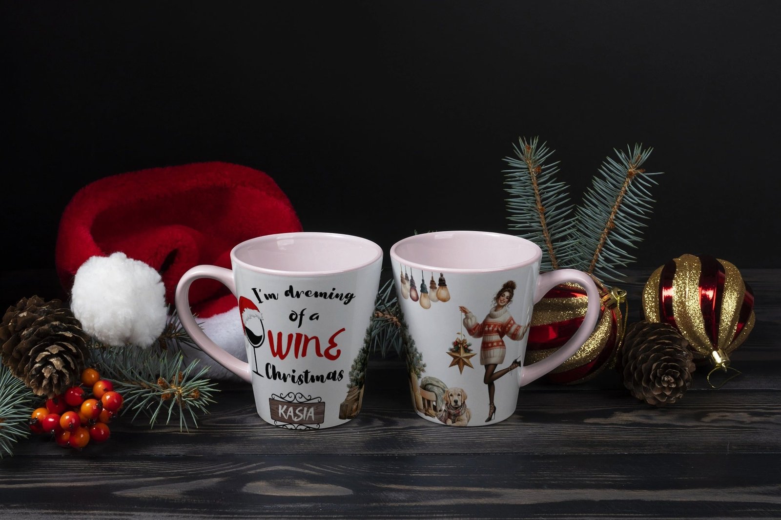 Personalizowany Kubek - Wine Christmas