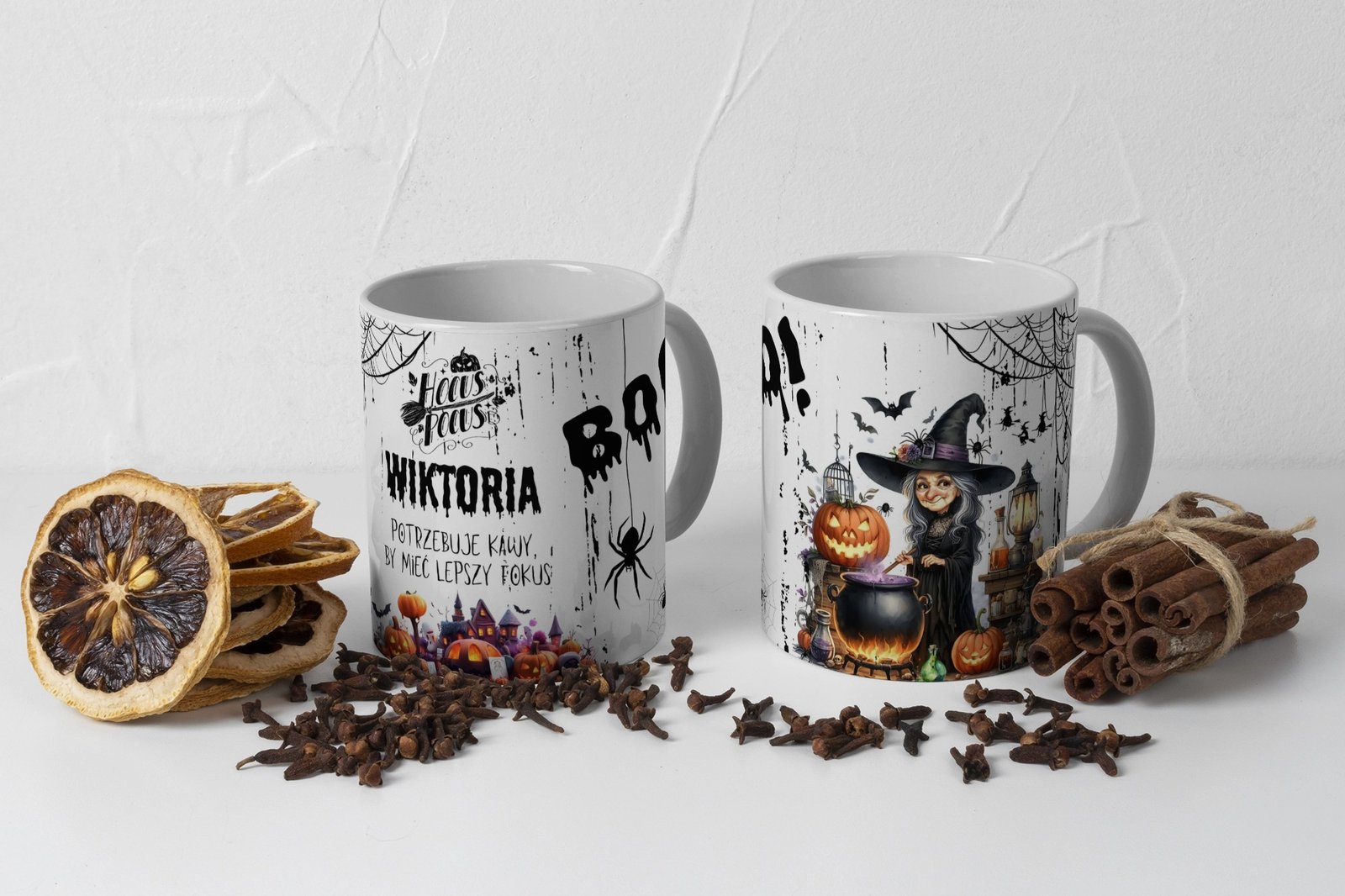 Kubek Personalizowany Ceramiczny „Hocus Pokus” z Imieniem Wiktoria