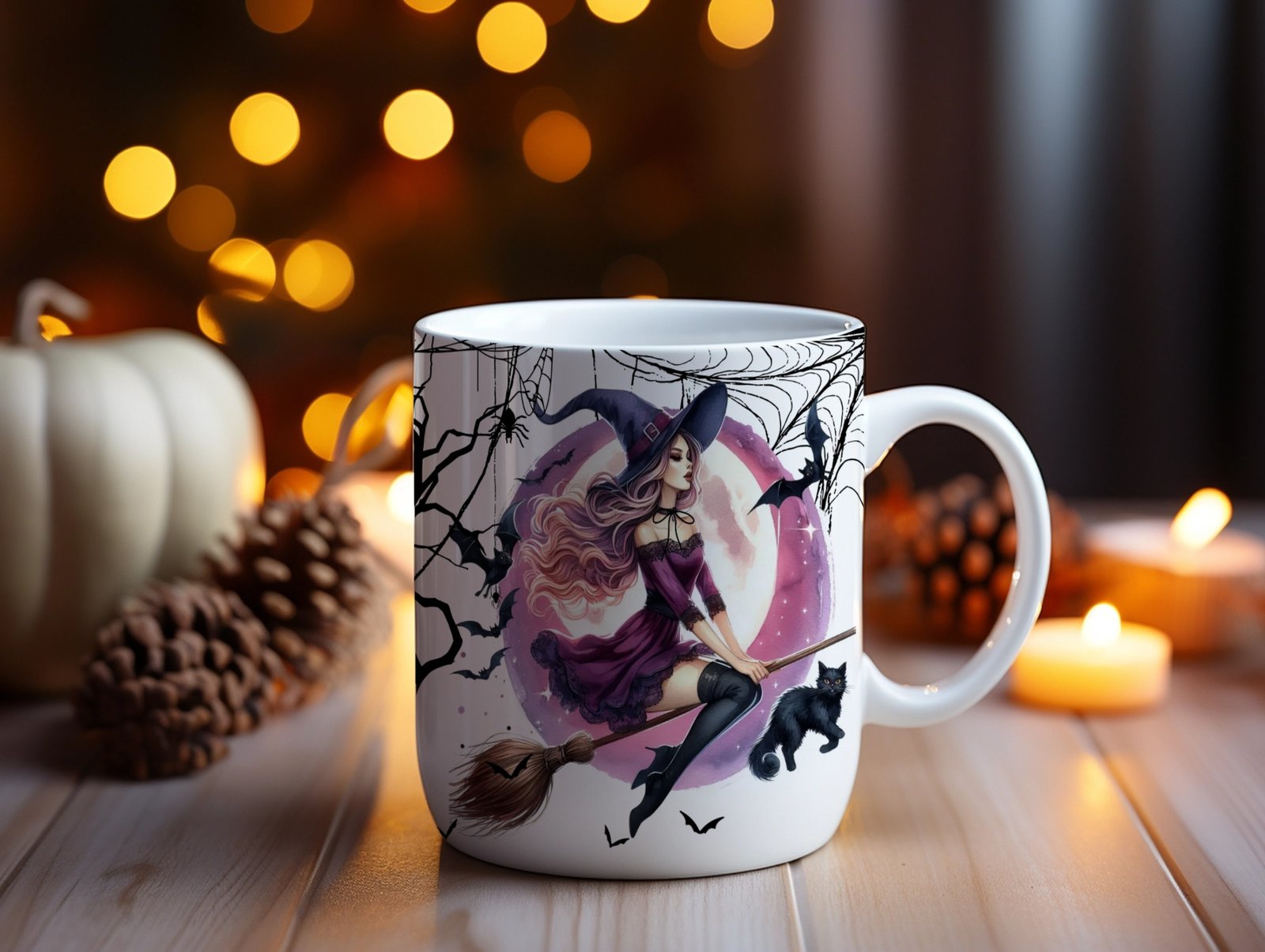 Personalizowany kubek „Zaczelam latac na miote" Hallowen