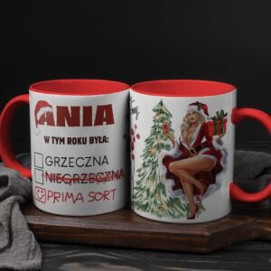 personalizowany kubek Ania, kubek z imieniem Ania, kubek “w tym roku była”, zabawny kubek prezent dla niej, kubek personalizowany dla kobiety, kubek z imieniem i hasłem